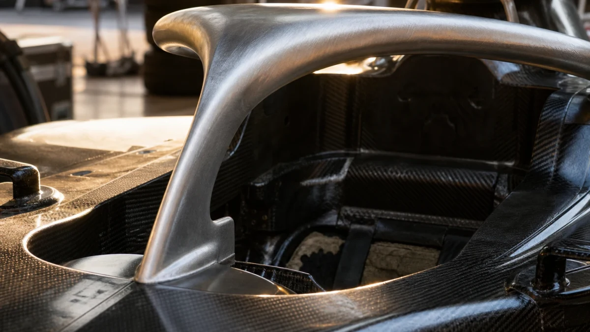 Motorsportmiljö som illustrerar f1 halo
