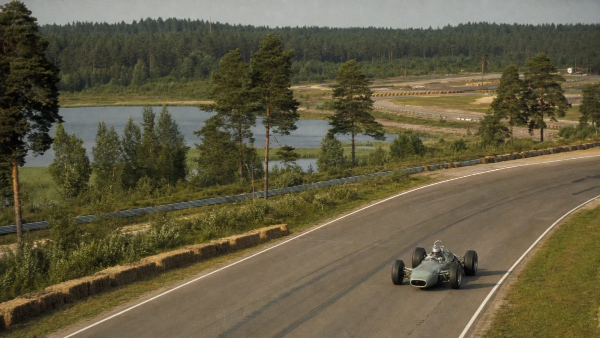 Banmiljö som illustrerar formel 1-historien i Sverige