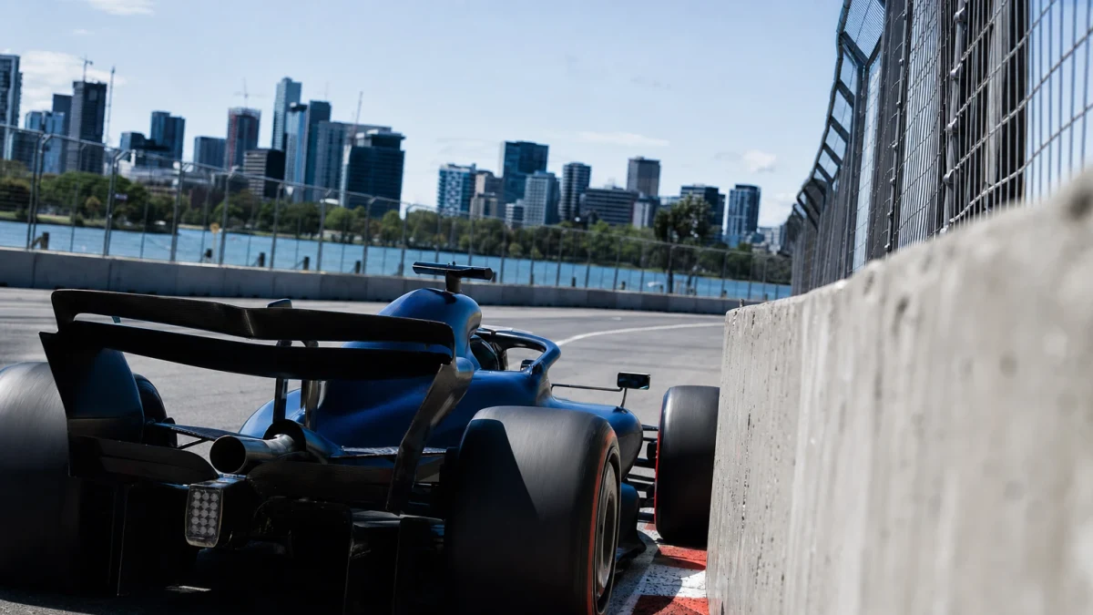 F1-bil på Circuit Gilles Villeneuve i Montreal under Kanadas Grand Prix