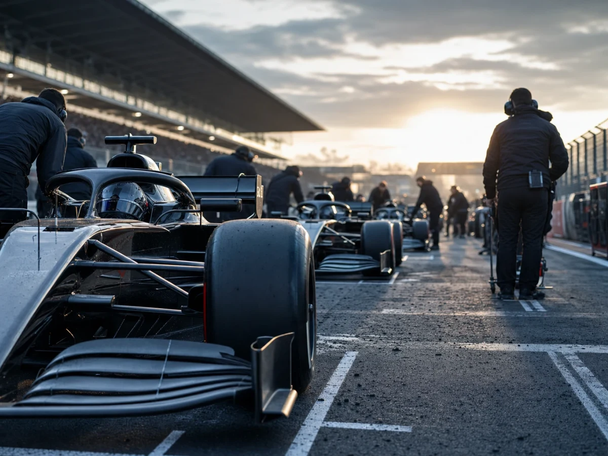 Startgrid i motorsportmiljö som illustrerar pole position